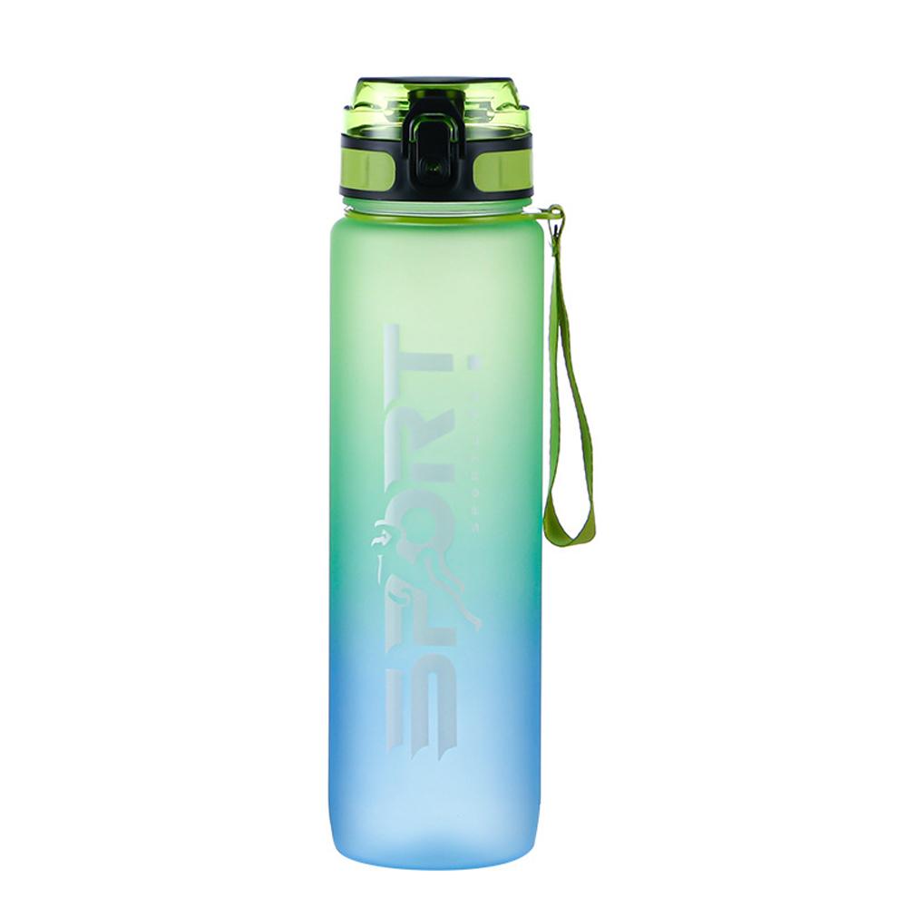 0.8L/1L Sports Water Bottle with Straw Camping Hiking Exercise Water Bottle Outdoor Plastics Bottle Large Capacity Drinkware with Carrying Rope