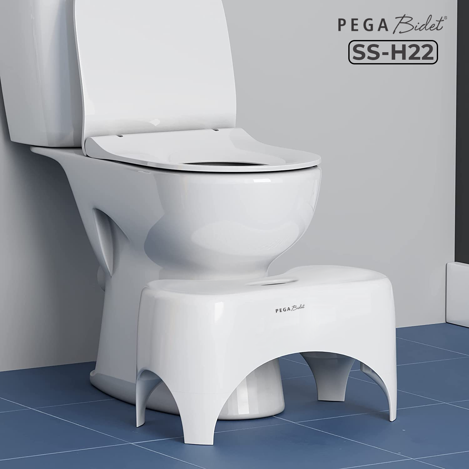 Ghế kê chân toilet PEGA Bidet SS-H22, hỗ trợ đi vệ sinh dễ dàng và thoải mái chống táo bón, làm từ nhựa y tế, ưa chuộng tại Mỹ