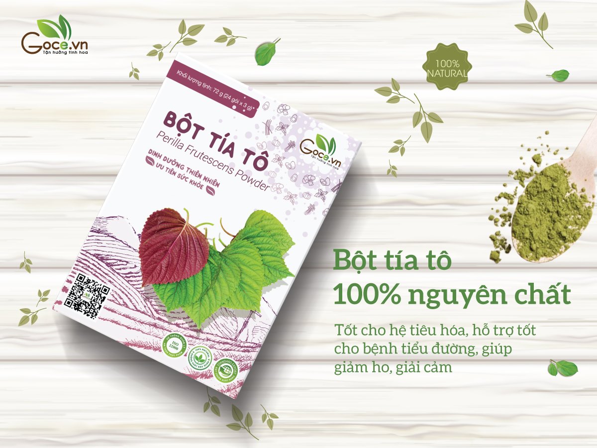 Bột tía tô nguyên chất Goce - 72g (24 gói x 3g)