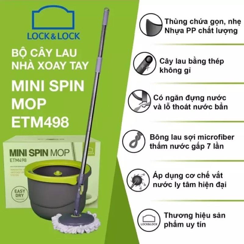 Bộ Lau Nhà MIni LOCK&amp;LOCK 2 bông lau-ETM498