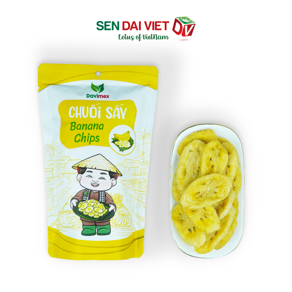 [Thùng 30 Gói ] Chuối Sấy Giòn- Vị Ngọt Tự Nhiên, Giòn Tan Tuyệt Đối, Thơm Ngon Tuyệt Vời, ĐV- Sen Đại Việt- Gói 50g- Date Mới Nhất