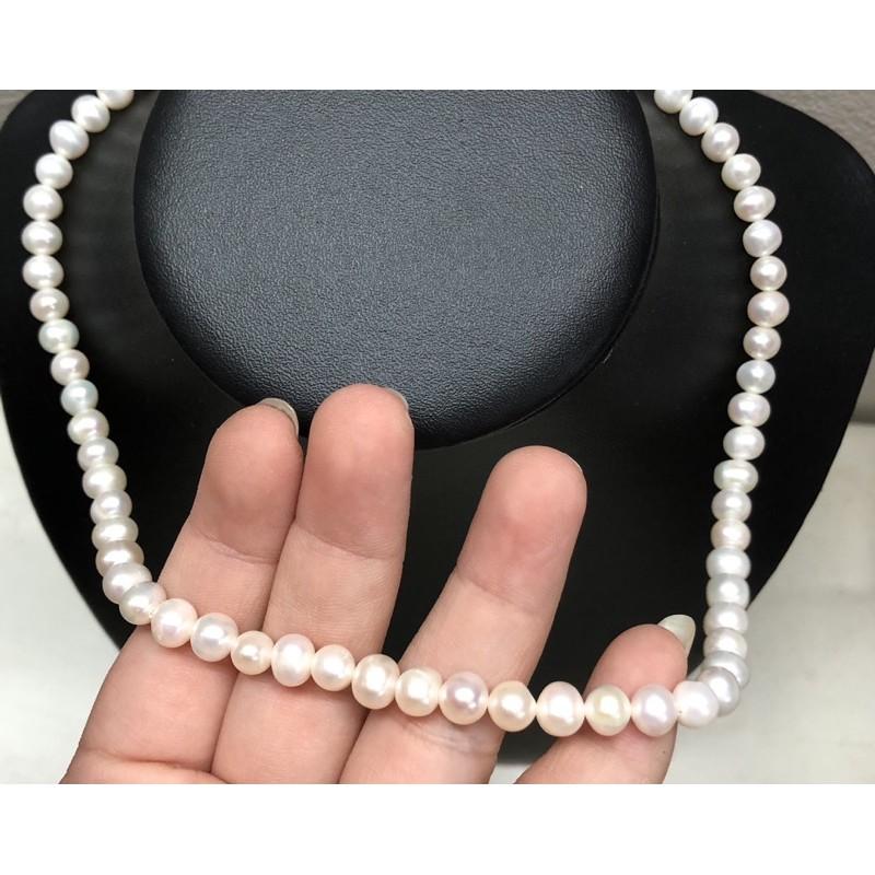 Vòng Cổ Ngọc Trai Nước Ngọt Size 6-7 Ly Màu Trắng Sang Trọng, Trang Sức Ngọc Trai Dự Tiệc - Trường Thịnh Ngọc Trai