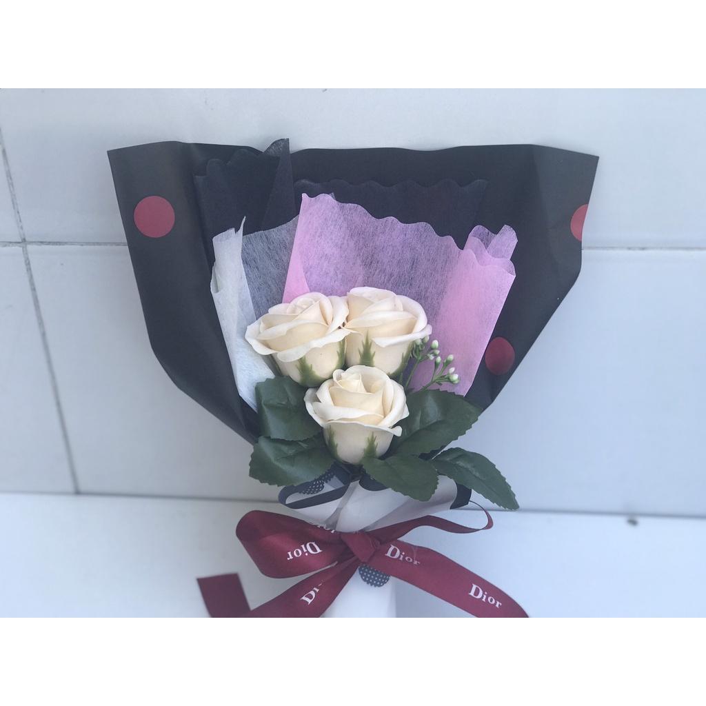 Hoa sáp - Hoa hồng sáp thơm bó KÈM TÚI GIẤY