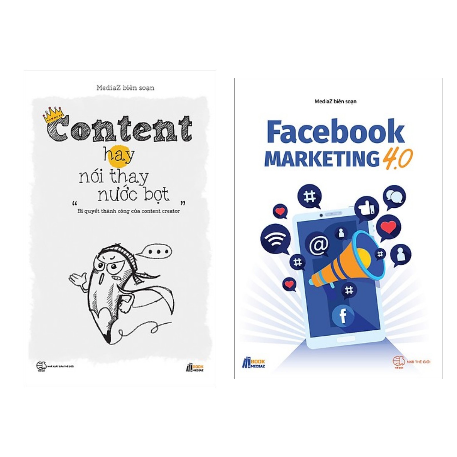 Combo 2 Cuốn Sách Marketing - Bán hàng Hay : Content Hay Nói Thay Nước Bọt + Facebook Marketing 4.0 (Tặng kèm Bookmark thiết kế)