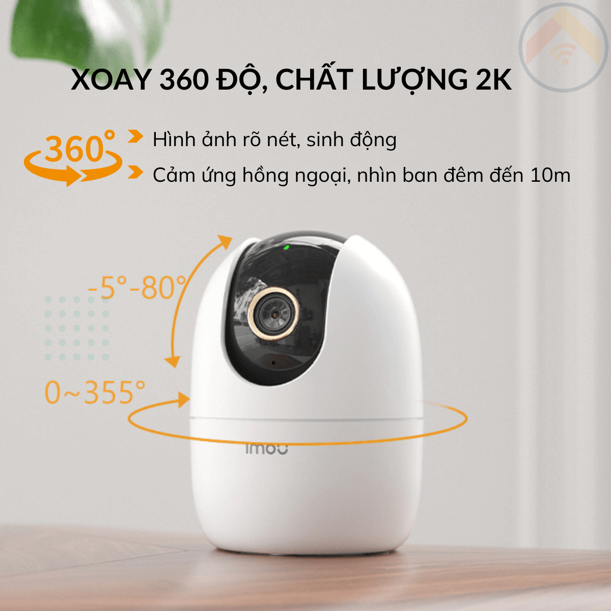 Hàng chính hãng Camera giám sát IMOU Ranger A42P Kèm thẻ nhớ 64GB Wifi 4MP H264 xoay 360độ đàm thoại 2 chiều