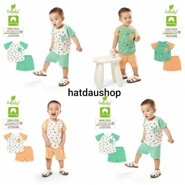 Bộ cộc tay bé trai chất cotton mềm mịn thấm hút mồ hôi hàng chính hãng LULLABY