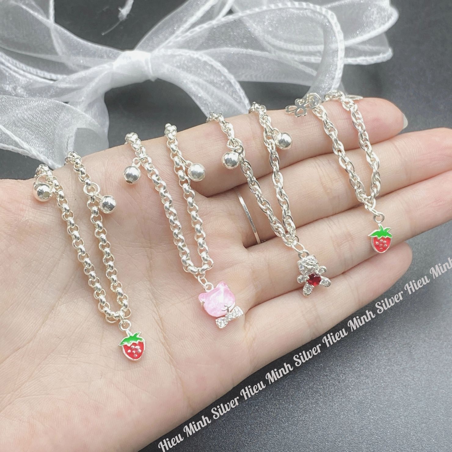 Lắc tay Cho Bé Bạc Ta Nguyên Chất S99 Chính Hãng Bạc Hiểu Minh LTE566