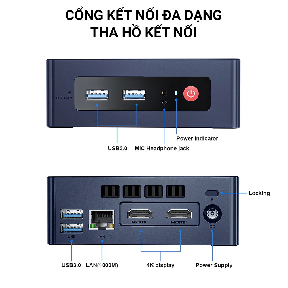 Máy tính để bàn – PC Gaming – NUC INTEL BN5095 Gen 11th - RAM 8GB, UP TO 16GB + ROM 256GB ( Hàng chính hãng)