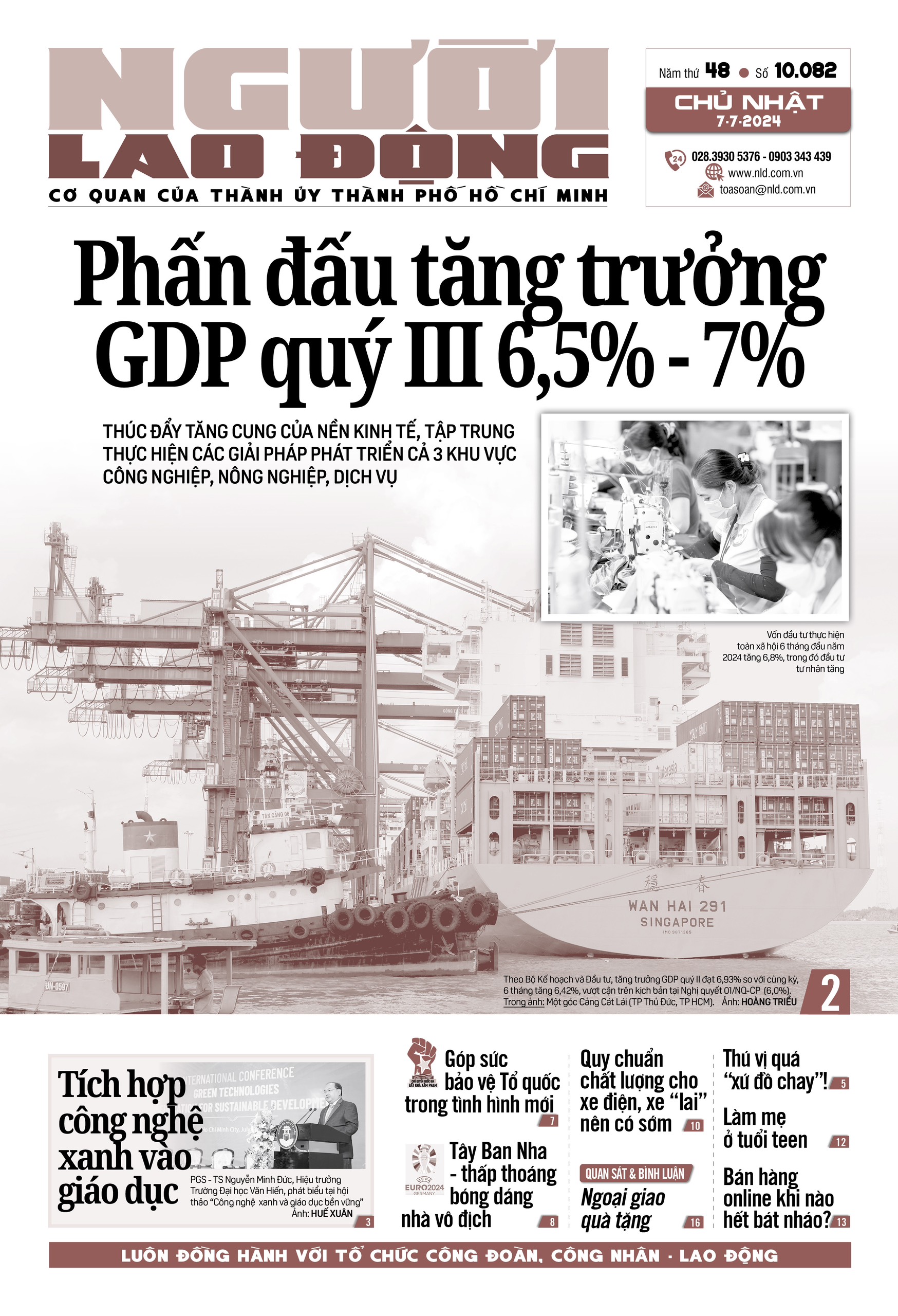 Nhật báo Người Lao Động từ ngày 01-07-2024 đến 07-07-2024