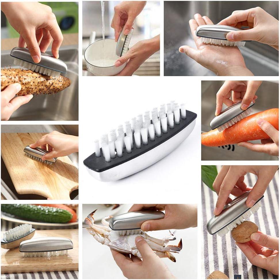 2x bàn chải rửa tay, bàn chải móng tay, thép không gỉ, mùi hôi, cho DIY, rửa tay, trong phòng tắm, nhà bếp để làm sạch