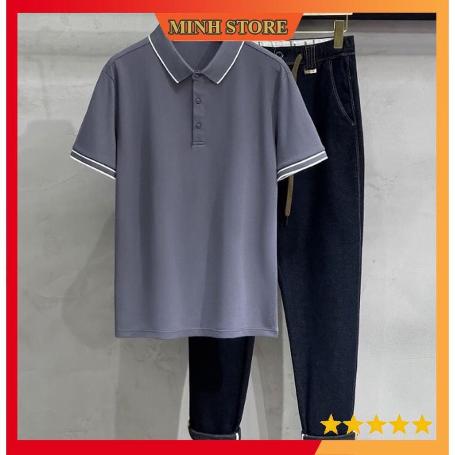 Áo Polo thun Nam ngắn tay có cổ cao cấp, Áo thun nam trơn chất cotton Form dáng cực đẹp AT01 - MINHSTORE66