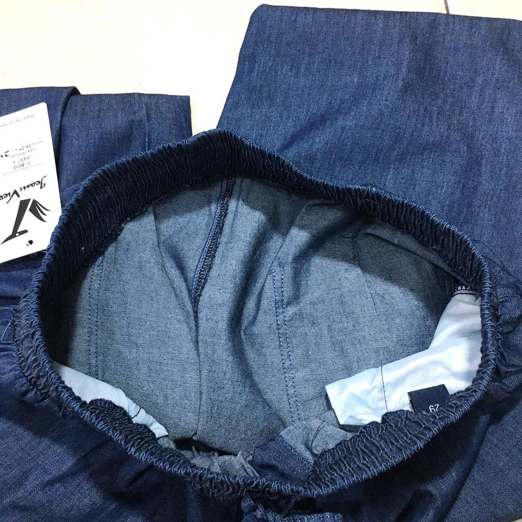Quần jean giấy nữ dáng suông cạp chun 40-55 kg lưng chun co giãn