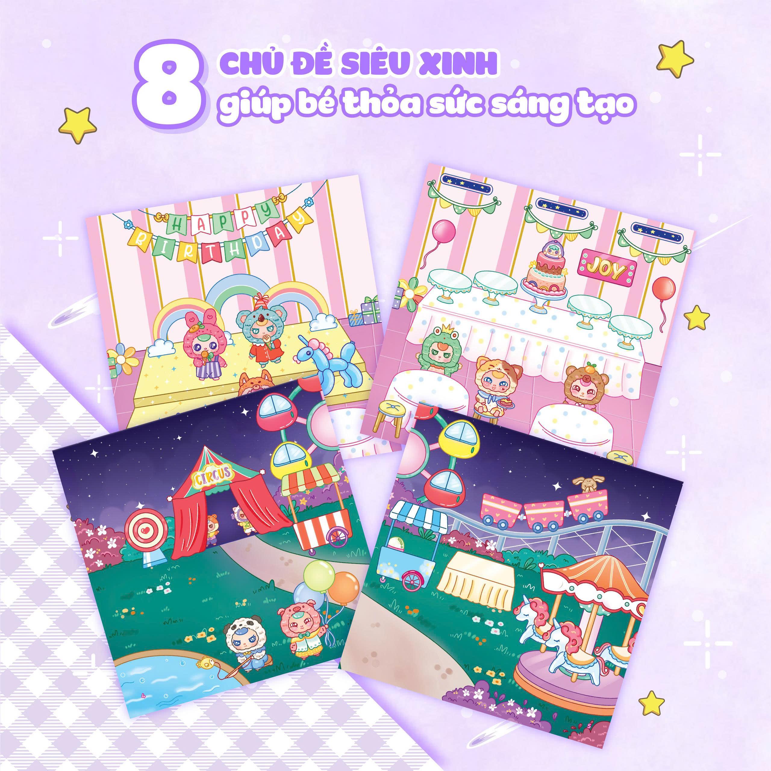 Sách - Baby Three - Bữa Tiệc Bốn Mùa - Bóc Dán Stickers Sáng Tạo