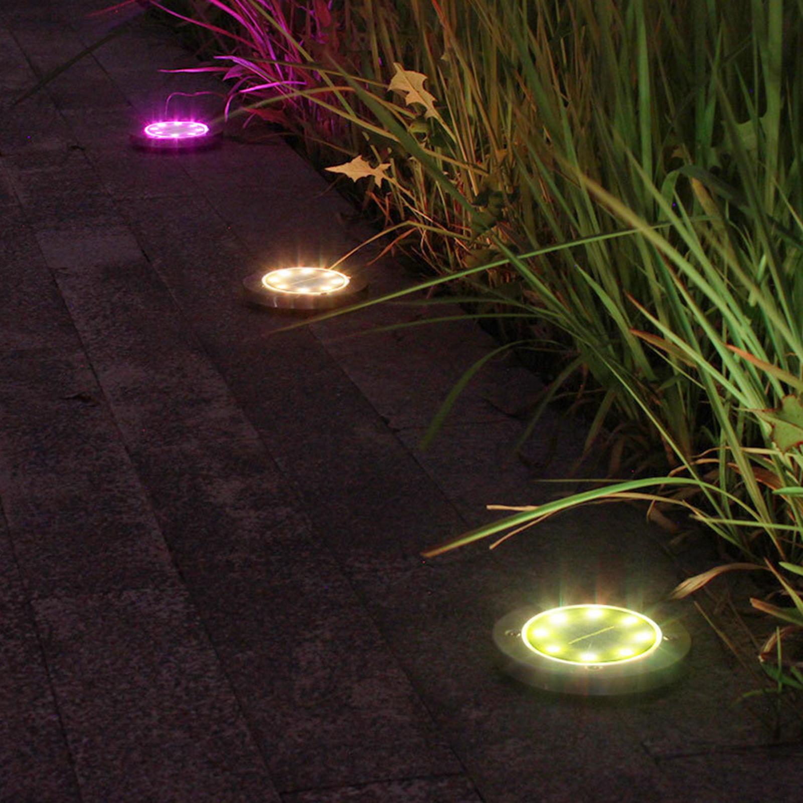 4 Đèn mặt đất năng lượng mặt trời 8 hạt LED  không thấm nước cho sân vườn