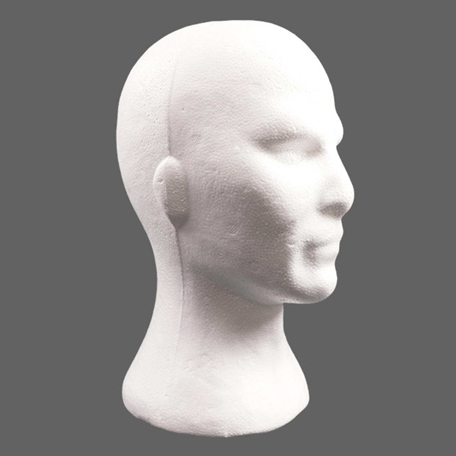 Male Manikin Head Portable DIY Photography Props Lightweight Round base Styling Tools Model for Headwear Jewelry Headset Glasses Hat