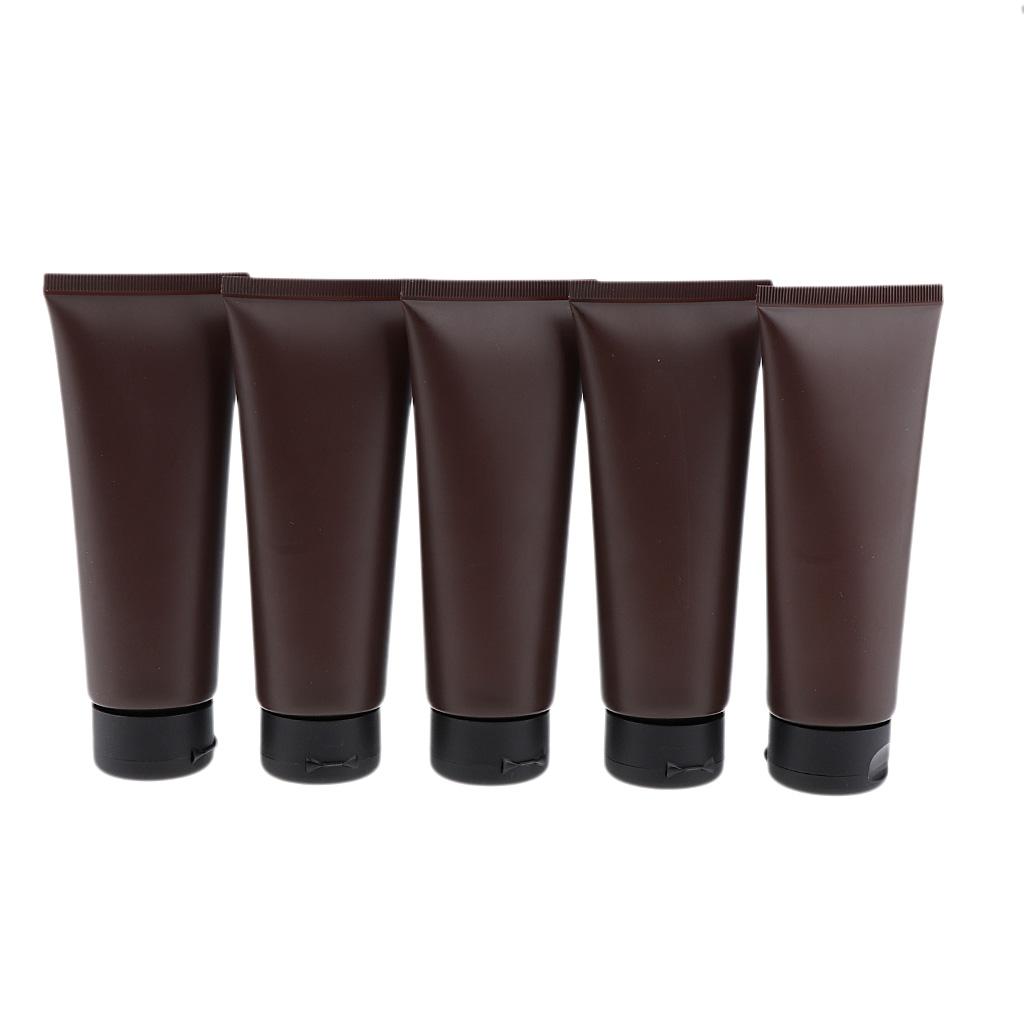 5PCS 100ml Soft Empty Refillable Plastic Tubes Bottle For Body Face Hand Cream Shampoo Lotion Storage Squeezable Containers