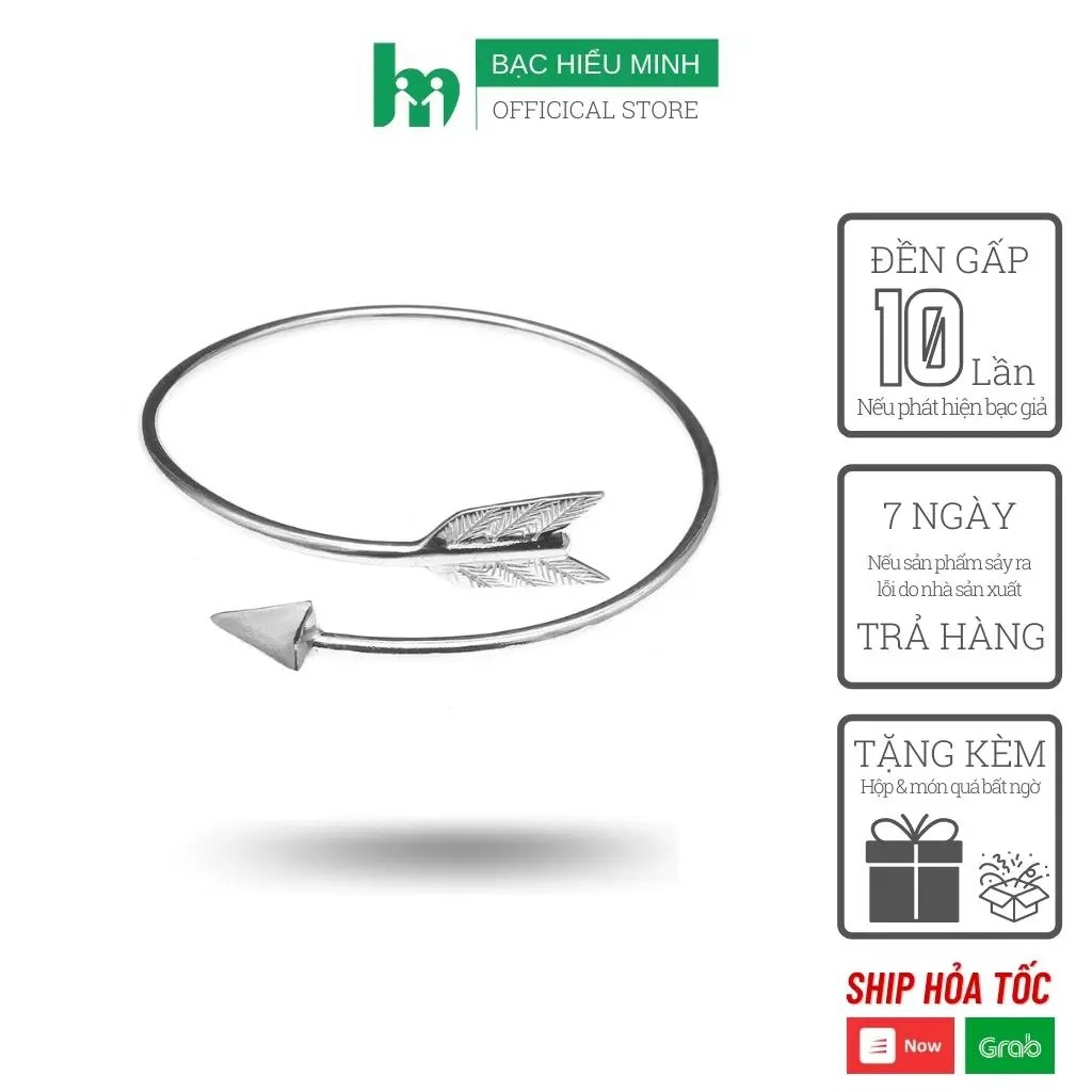 Lắc Tay Nữ Bạc Hiểu Minh LTU463 kiềng mũi tên bạc ta