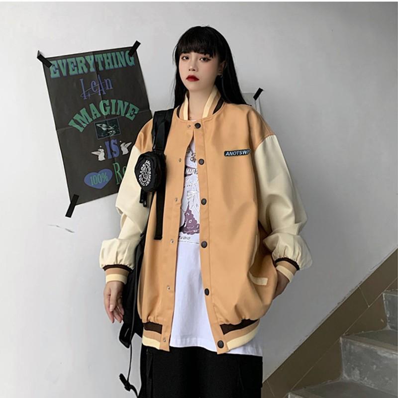 Áo bomber nữ form rộng, Áo khoác nữ bomber ulzzang màu đen dài tay mặc nhà đi chơi đi học thời trang hàn quốc