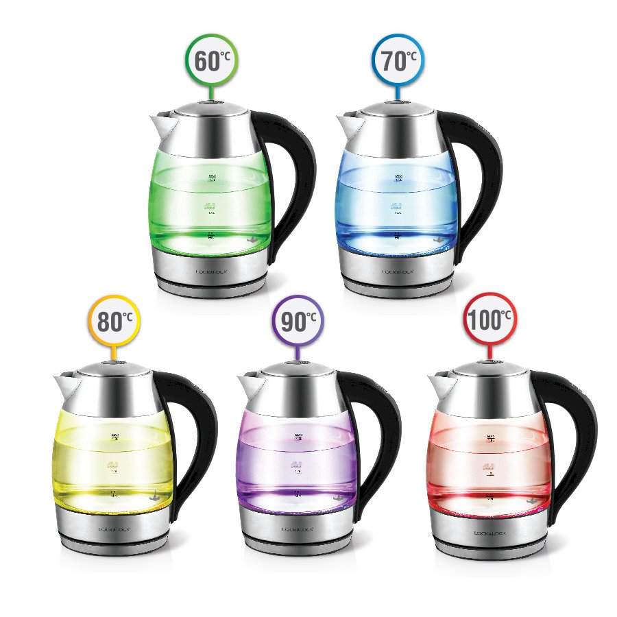 Ấm đun nước siêu tốc loại nào tốt ? Top 5 ấm đun nước siêu tốc nên mua nhất hiện nay 6 Ấm Điện Thủy Tinh Siêu Tốc Có Điều Chỉnh Nhiệt Độ Lock&Lock EJK341 (1.8L) - Hàng chính hãng | Tiki