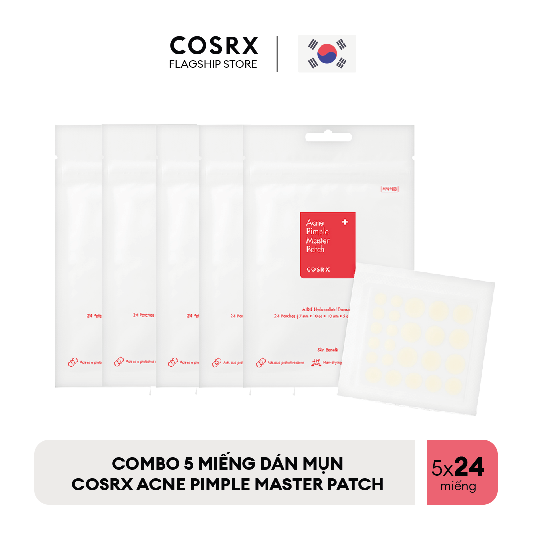 Combo 5 Dán Mụn COSRX Acne Pimple Master Patch (24 miếng x 5 gói)