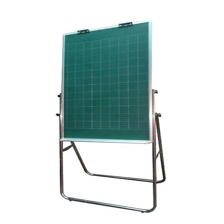 Bảng Flipchart chân inox viết phấn từ in ô ly Bavico- Xanh ngọc - KT 0,8x1,2m