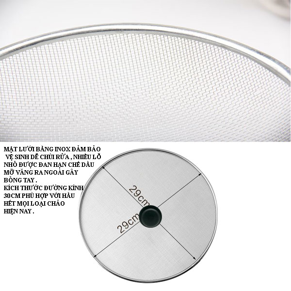 Combo 2 Nắp Đậy Chống Văng Dầu Mỡ Inox Chống Bỏng Đa Năng