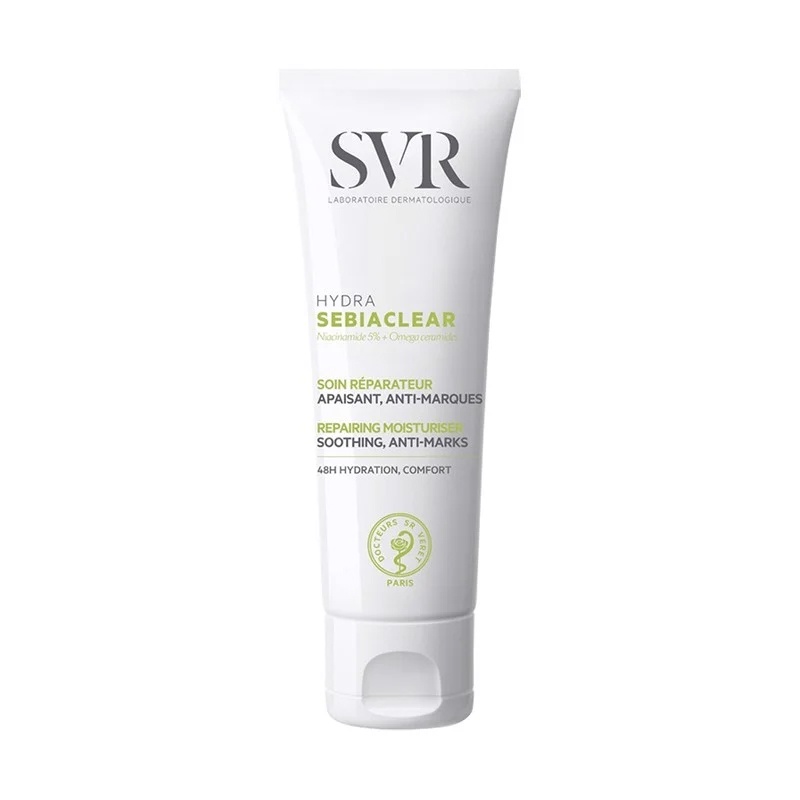 Kem Dưỡng Ẩm, Giúp Làm Dịu, Hỗ Trợ Sửa Chữa Và Mờ Thâm Cho Da Mụn Svr Sebiaclear Hydra 40Ml