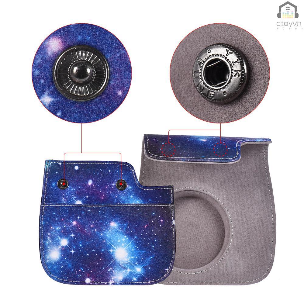 Túi đựng máy ảnh tức thì bằng PU có dây đeo cho Fujifilm Instax Mini 8+/8s/8/9