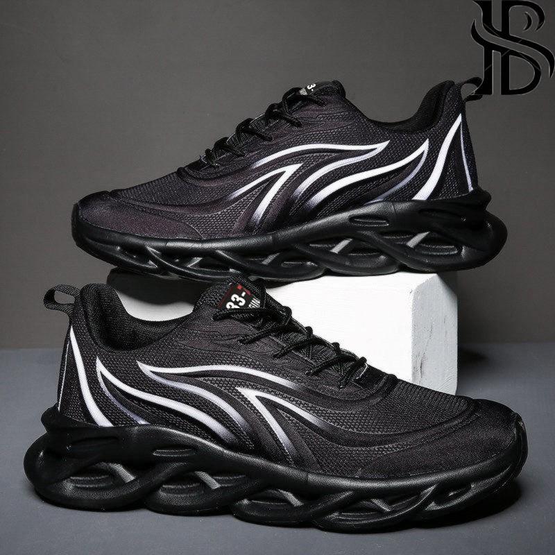 Giày Thể Thao Nam - Giày Sneacker Đen, Tăng Chiều Cao, Vải Dệt Thoáng Khí, Đế Cao Su Cực Êm - BTS Shoes