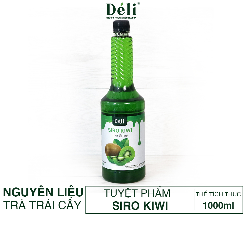 Siro kiwi Déli chai 1lit, HSD: 12 tháng  [CHUYÊN SỈ] Nguyên liệu pha chế trà trái cây, soda,...