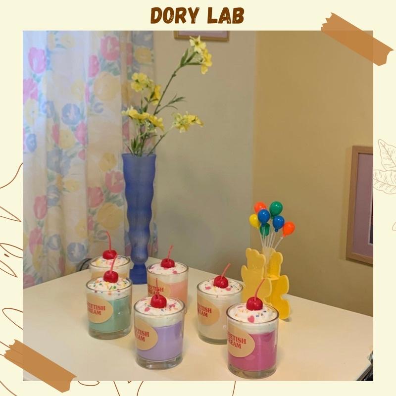 Nến Thơm Ly Kem Cherry Màu Sắc Sáp Đậu Nành Thiên Nhiên Không Khói - Dory Lab