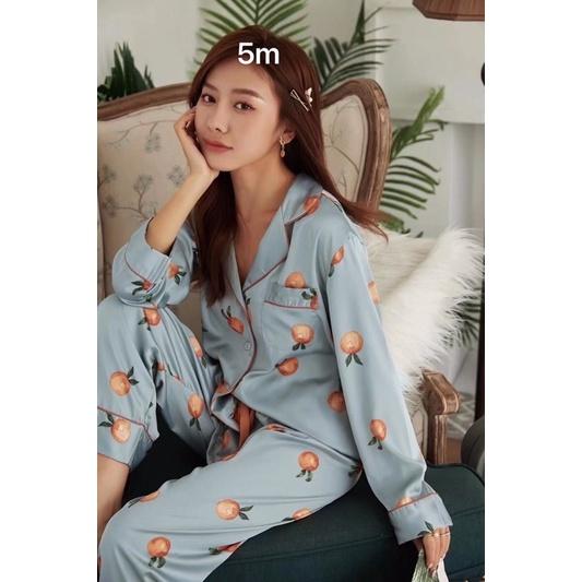 Bộ Lụa Mặc Nhà ️Đồ Ngủ Pijama Lụa Cao Cấp Siêu Mát Mềm Mịn - ELSA