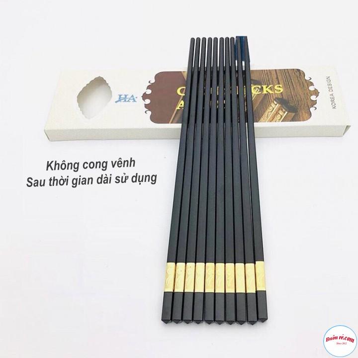 Bộ 10 đôi đũa ăn chống trơn trượt bọc hợp kim - br00333