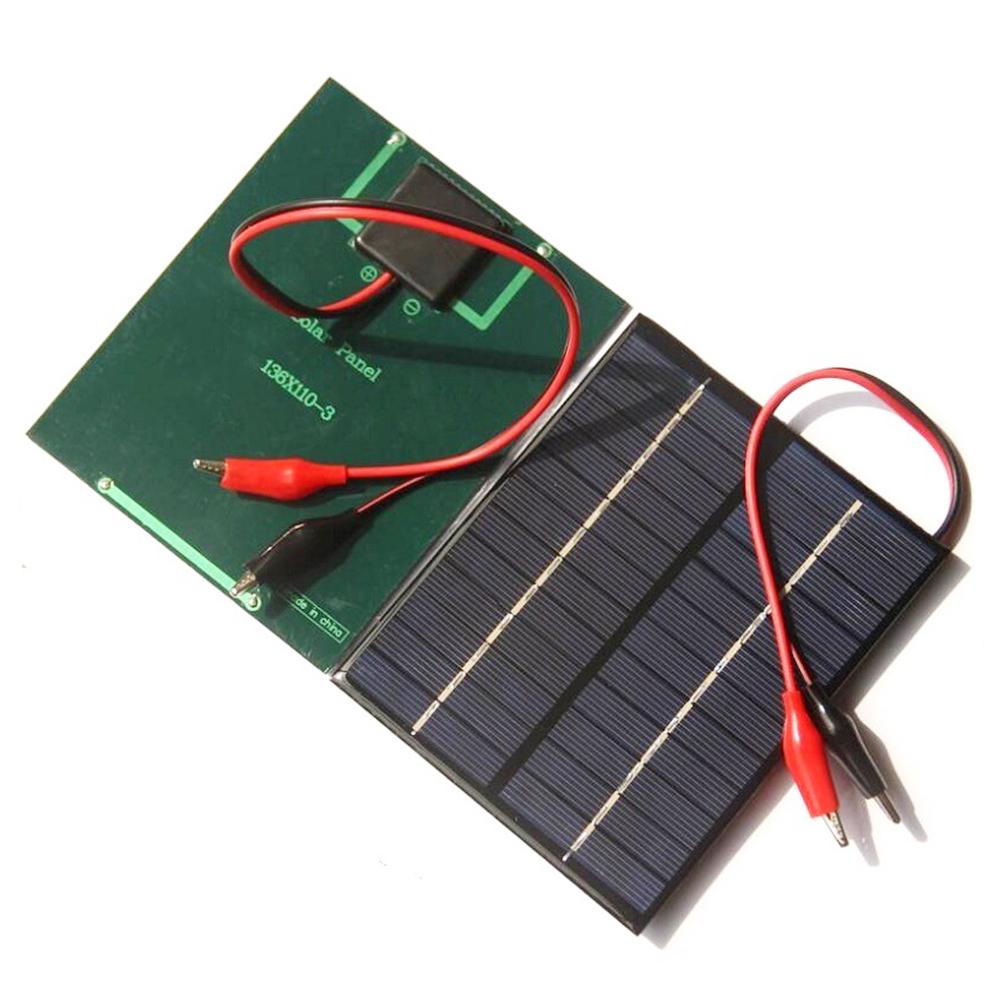 Tấm Pin Năng Lượng Mặt Trời 12V 5W Chống Nước Ngoài Trời Tự Làm Pin Năng Lượng Mặt Trời Sạc Polysilicon Epoxy Plate 136x110MM cho Công Cụ Sạc Pin 9-12V Màu sắc: 1 cái