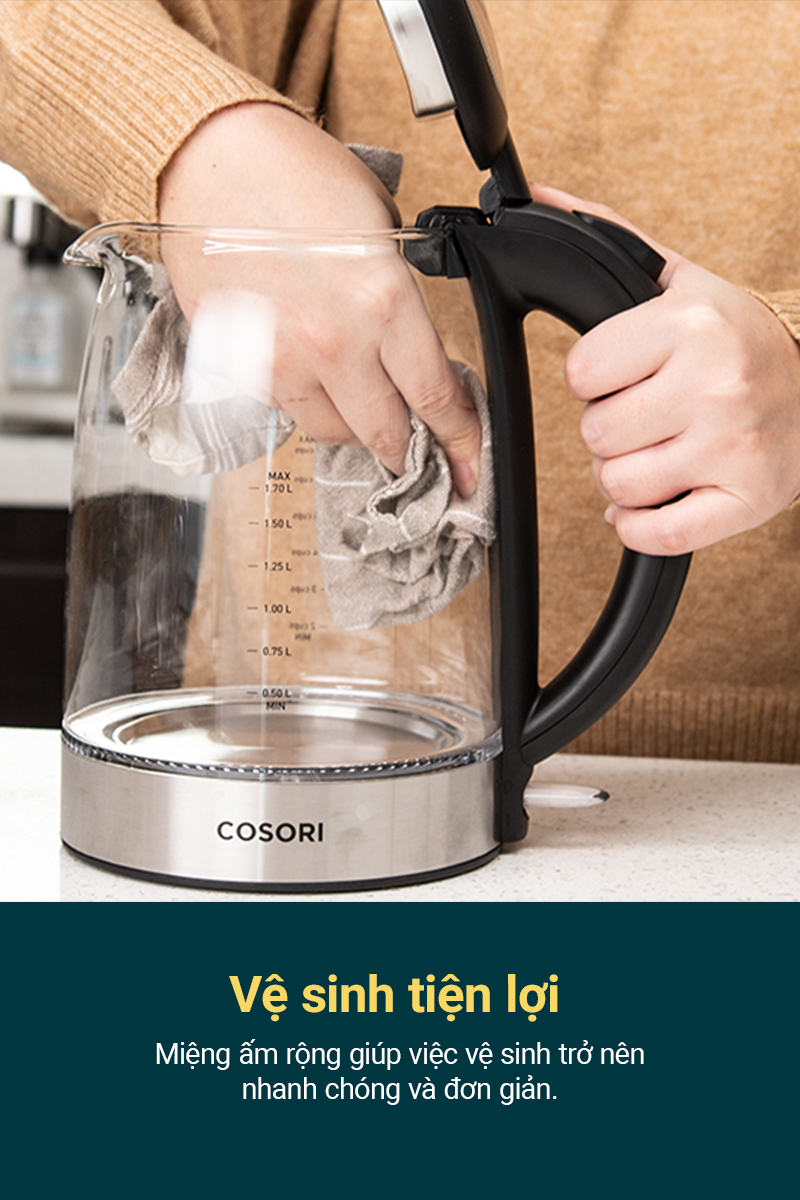 Ấm Đun Siêu Tốc 1.7L COSORI GK172-CO - Hàng Chính Hãng