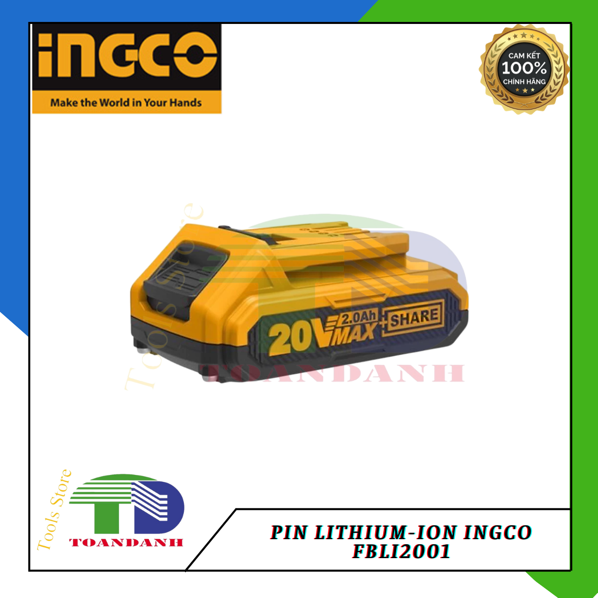 20V/2Ah Pin LITHIUM-ION INGCO FBLI2001