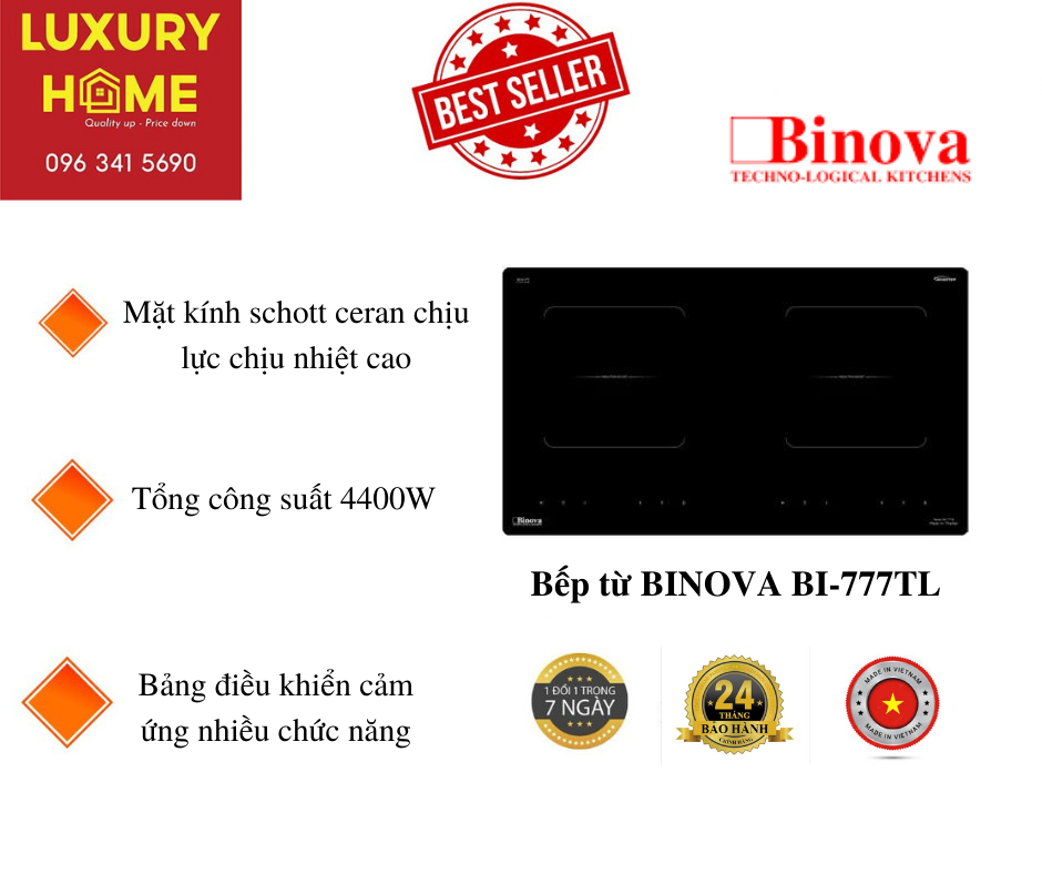 Bếp từ BINOVA BI-777TL - Hàng Chính Hãng