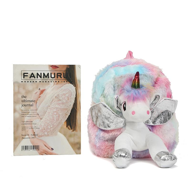 Kỳ Lân Hoạt Hình Học Sách Túi Ba Lô Thời Trang Dễ Thương 3D Lông Ba Lô Cho Bé Gái Du Lịch Ba Lô Trẻ Em Schoolbag Trẻ Em Quà Tặng