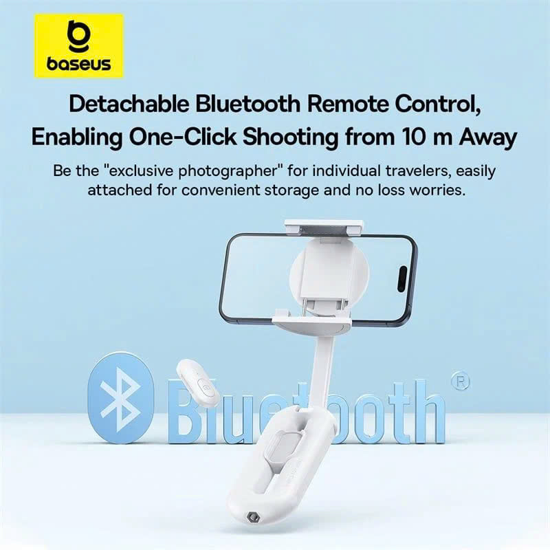 Gậy Selfie Từ Tính Baseus TechShot Series Dual-Support Phone (Nam Châm + Kẹp, Bluetooth Remote control) hàng chính hãng
