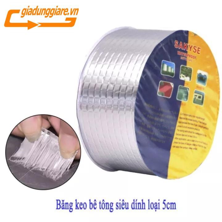 BĂNG KEO CHỐNG THẤM (Khổ 5cm x 5m) Siêu dính, dùng trên mọi vật liệu, chống chịu mọi thời tiết