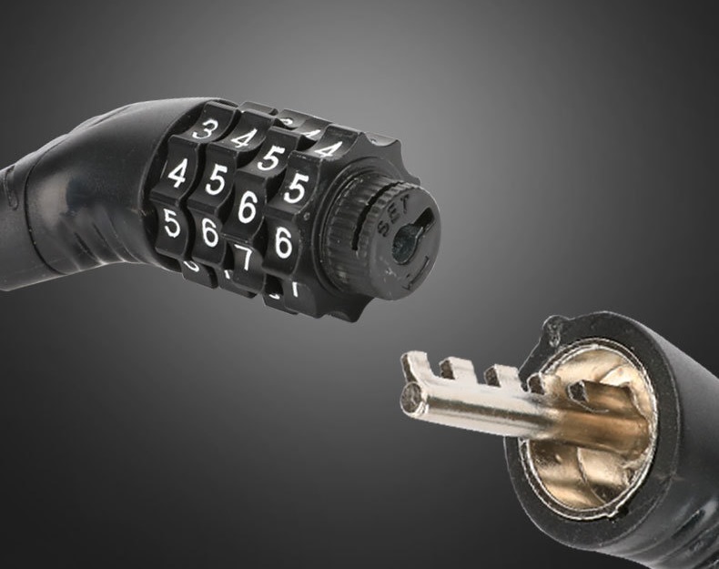 Khóa dây 4 số đổi mã cao cấp cho xe đạp nhiều màu sắc