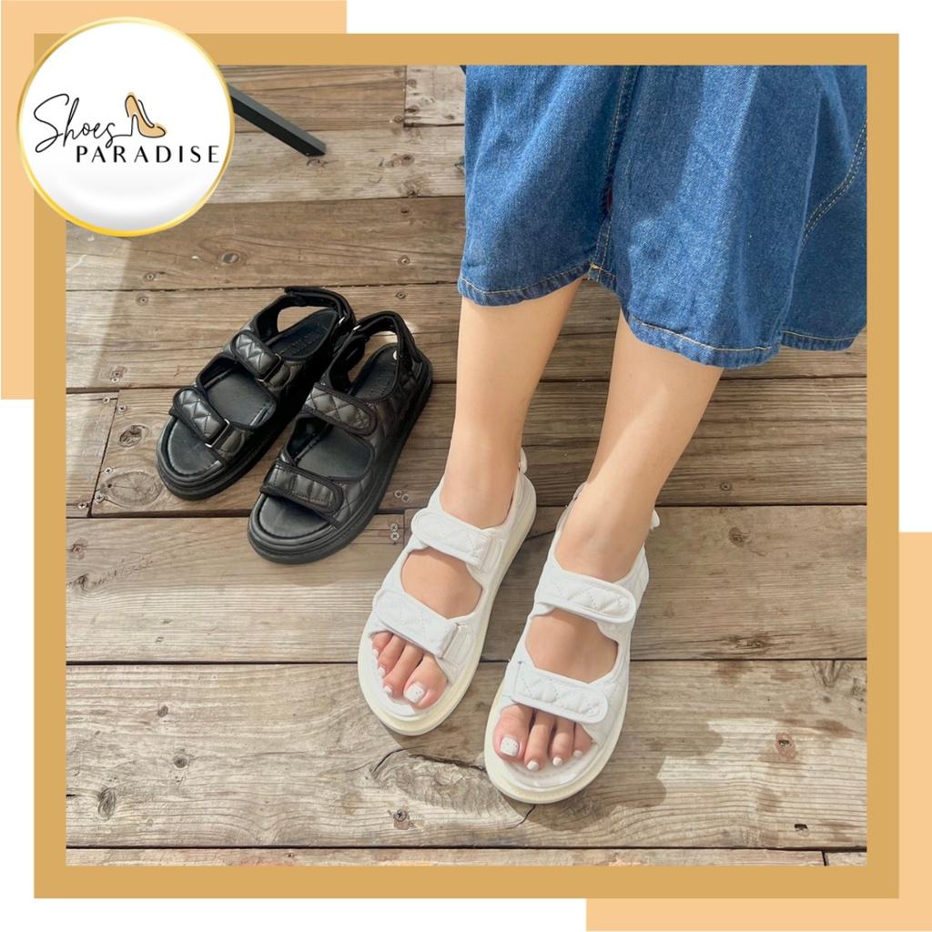 Giày sandal nữ ulzzang 3p hai quai dán ngang đế mềm nữ Shoes Paradise TD181