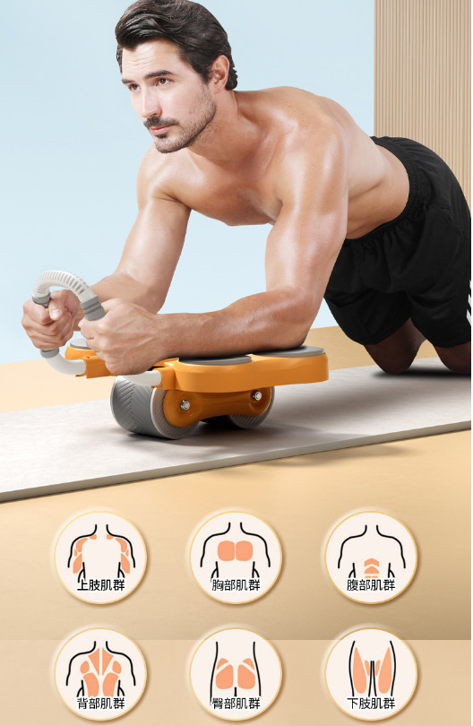 Dụng Cụ Tập Cơ Bụng, Con lăn Tập GYM Thế Hệ Mới,Có Đồng Hồ Tự Động,Đàn Hồi Cho Nam,Nữ Tại Nhà(Tặng thảm+Cáp Sạc)
