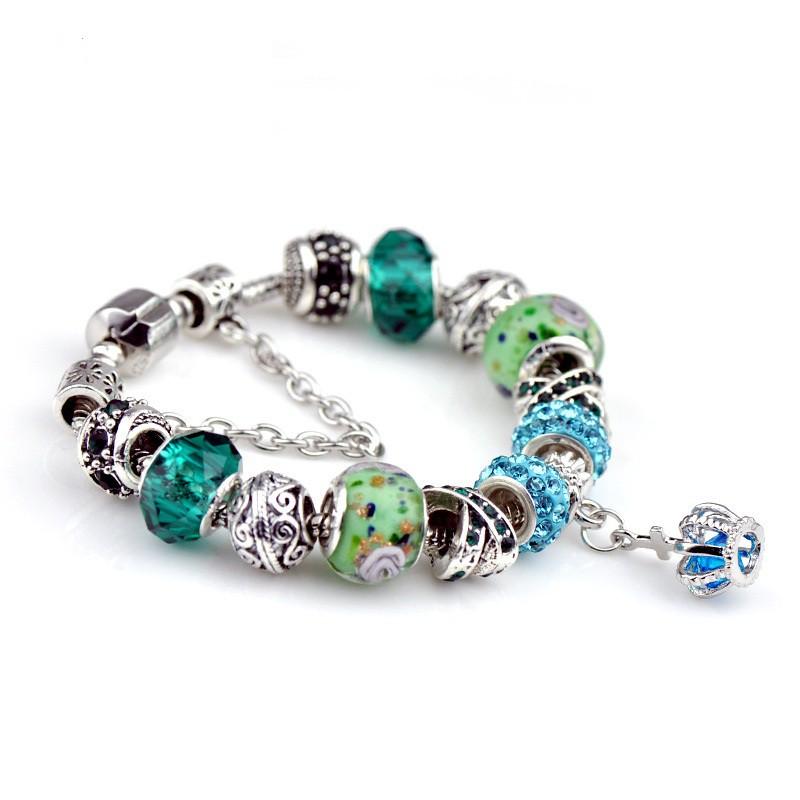 Vòng tay vương miện charm hoa