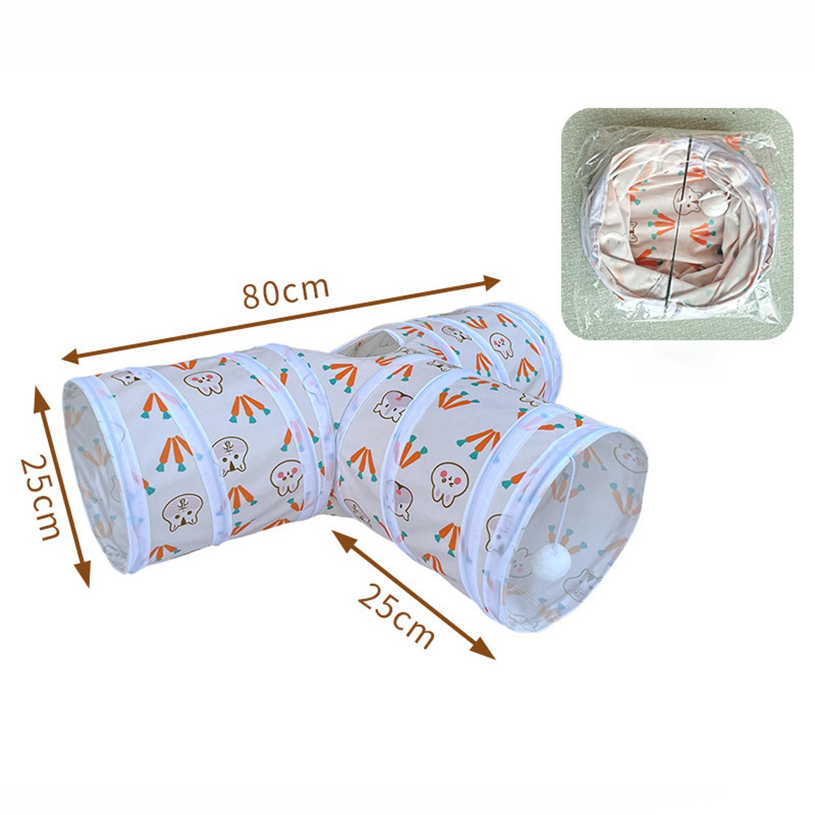 Pet Cat Tunnel Hanging Toy Ball Collapsible Training for Puppy Rabbit Kitten T