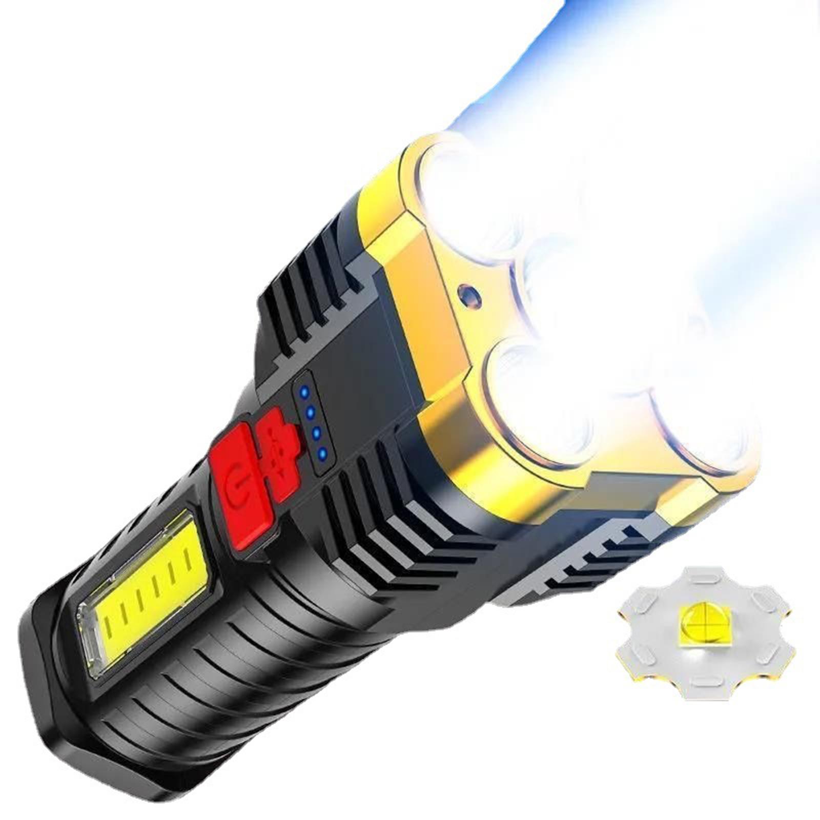 2x Bright LED Searchlight Handheld Spotlight USB Flashlight Recharge