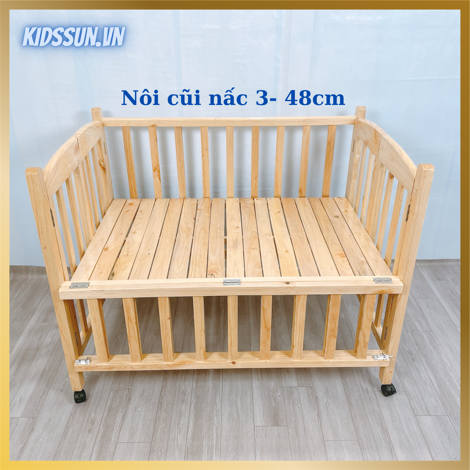 Nôi Cũi Gỗ Quế Màu Tự Nhiên Giường Cũi Cho Bé Kích Thước [120x80x96cm] Chịu Tải Lên Tới 60kg Dùng Cho Bé Tớ 3 4 Tuổi Tặng Kèm Bánh Xe Hàng Xuất Khẩu