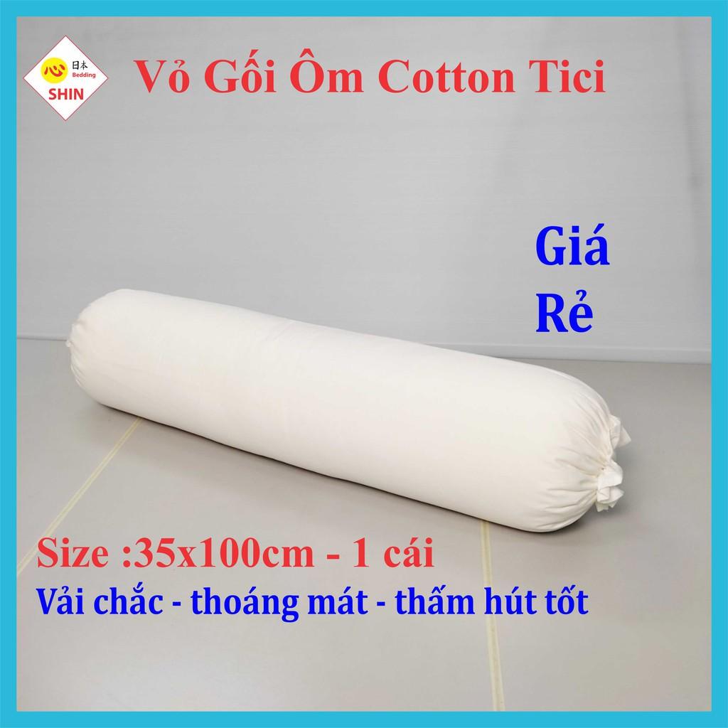 Vỏ gối ôm cotton tici 35x100cm giá siêu rẻ cho áo gối màu trắng