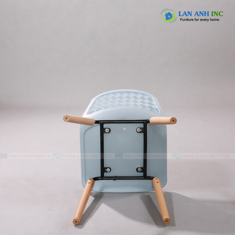 Ghế nhựa chân gỗ cao cấp cafe bàn ăn văn phòng đẹp hiện đại LAE3003C