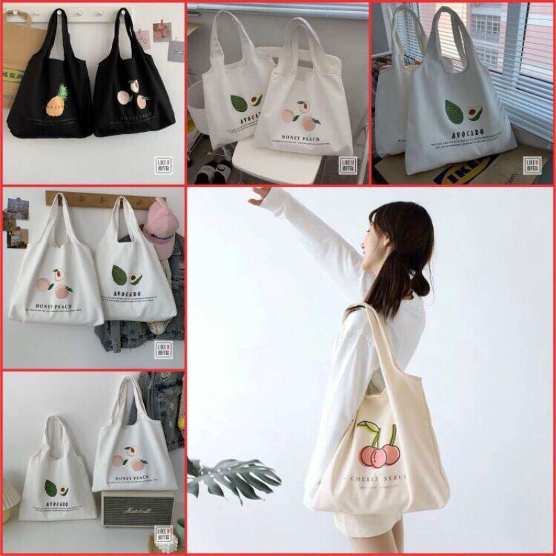 Túi tote vải canvas liền thân họa tiết đa dạng hot hit tặng quà xinh